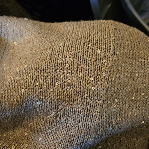 Zara Women's Gold Sparkle Sweater With Silky Back Detail Medium - Picture 9 of 9